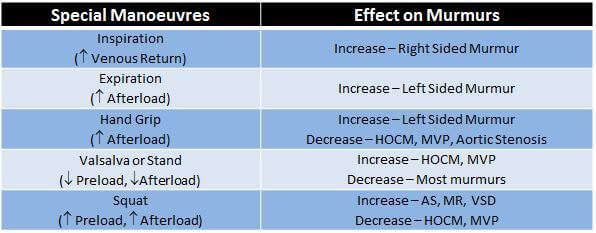 special maneuvers murmur