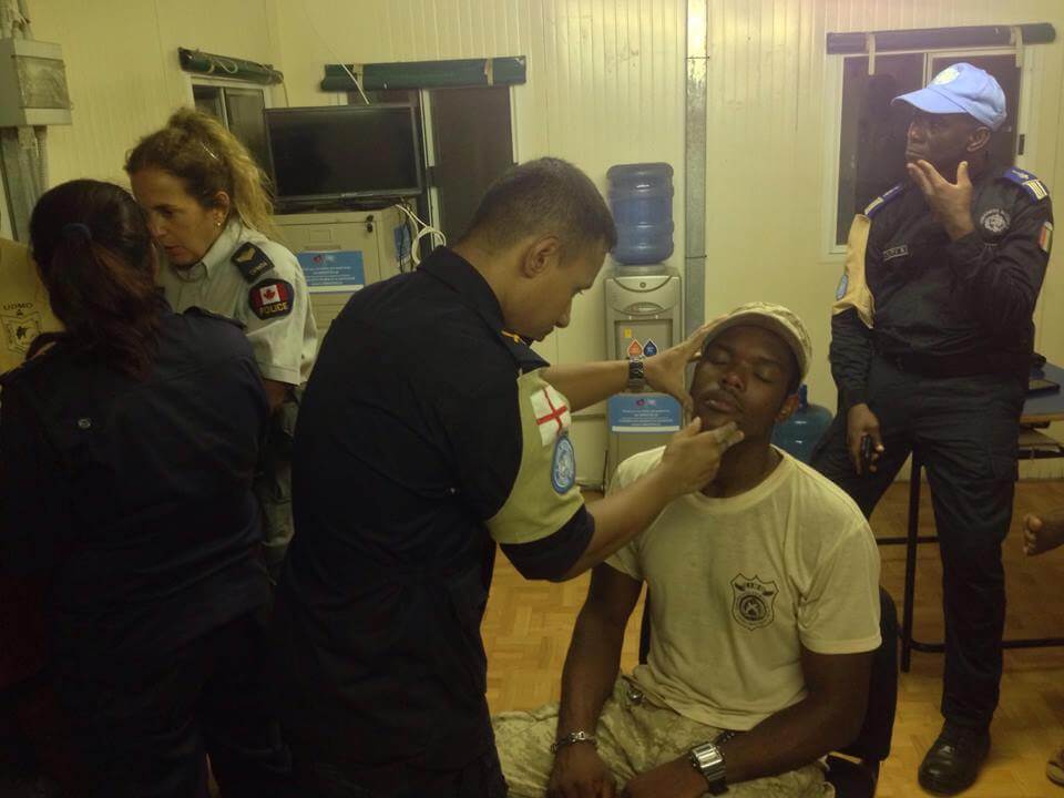 examining injured cops